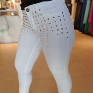 Jeans gabardina tachas.