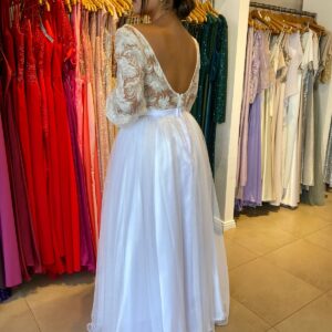 Vestido de novia desmontable.